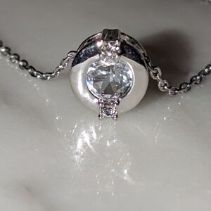 Swarovski Crystals set in 18k White Gold Plated Necklace- 18"